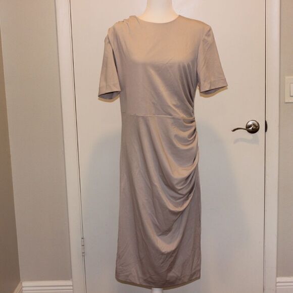 Alexia Admore Cream Short Sleeve Midi Dress Women Size XL - Picture 2 of 10